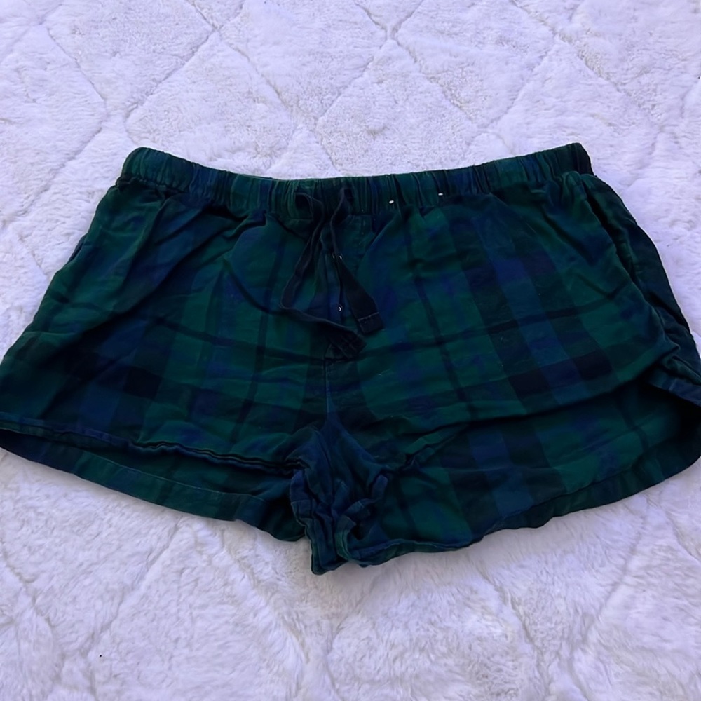 Plaid pajama shorts
